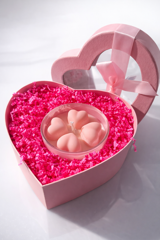 Limited Edition Valentine's Day 4oz Pink Heart Shimmer Candle - Bisou Vanille