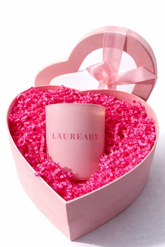 Limited Edition Valentine's Day 7oz Pink Heart Shimmer Candle - Bisou Vanille